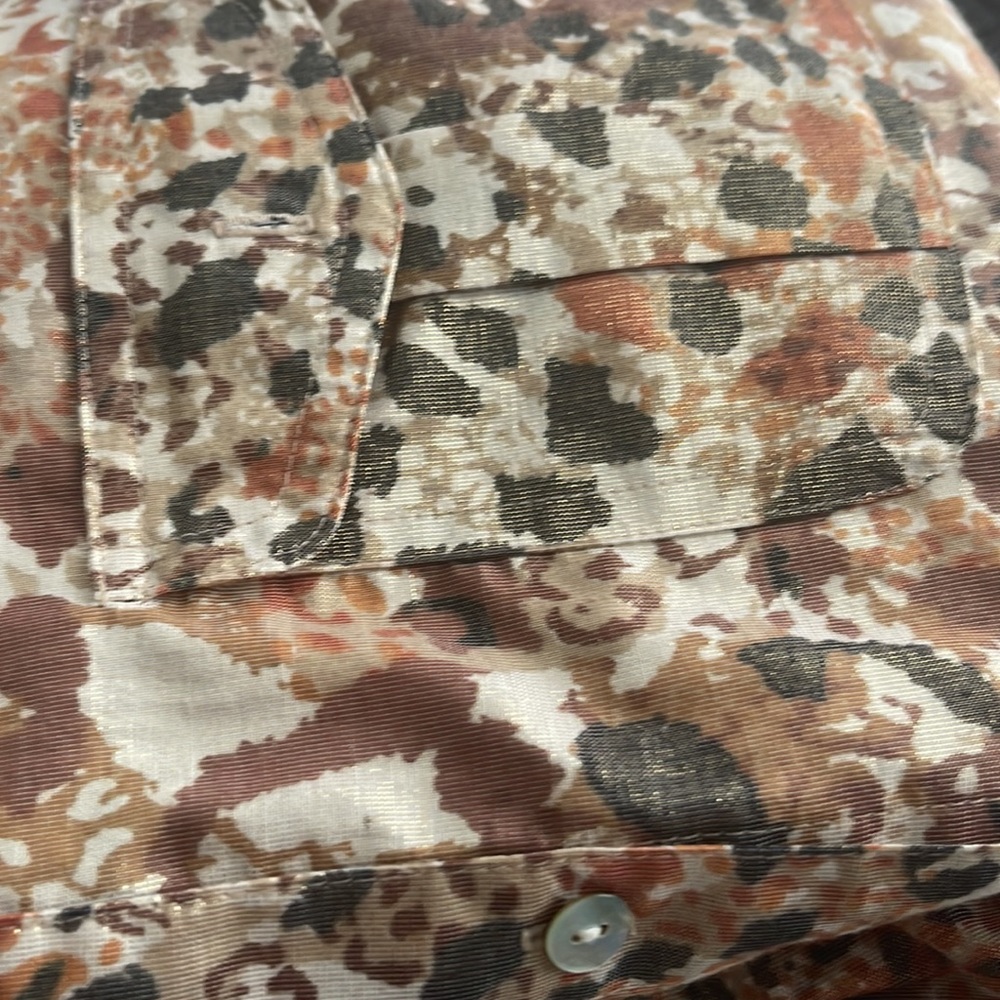 Ruby Rd Leopard Print Metallic Threading Button D… - image 3